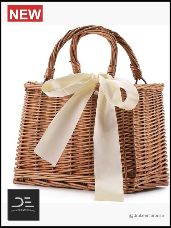 Handbags - Straw Beach Bag Women Summer Rattan Woven Wicker Clutch Purse Tote Handbag